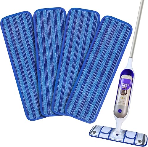 Miniatura 9 de Paquete de 4 almohadillas reutilizables mejoradas para fregona compatibles con Swiffer PowerMop, almohadillas de repuesto para mopa Swiffer Power