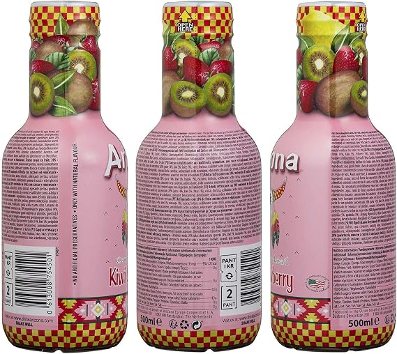 Arizona Tea Mix Bundle - 8 Flavours | Blueberry White Tea, Fruit Punch, Kiwi Strawberry, Watermelon + More | PACK OF 6x500ml MIX 1pc Each - 6 Flavours Boxed Treatz