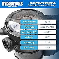 Vista 76 de SWIMLINE HYDROTOOLS Above-Ground Pool Motor Pump, Hydro-Flo 0.3 HP w/ 1980 GPH, Vertical