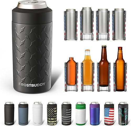 Miniatura 11 de Frost Buddy - Enfriador de latas universal Buddy, se adapta a todos, para botellas regulares de 12 y 16 onzas o de tamaño delgado, acero inoxidable