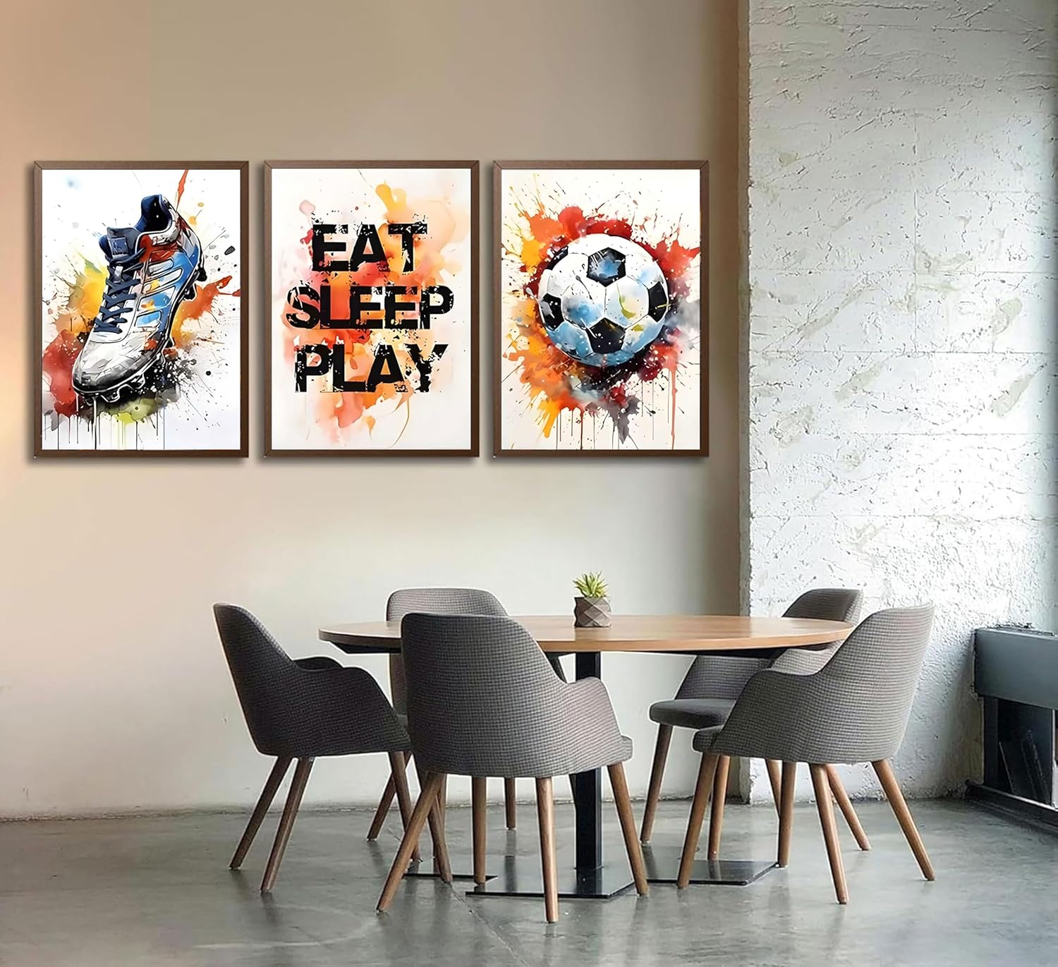 CZHFGJDSX Graffiti Soccer Wall Art Colorful Sport Wall Decor Poster Football Sneaker Gaming Picture Prints for Bedroom Boys Room Teen Kids Playroom Decoration Unframed 12x16 - Image 4