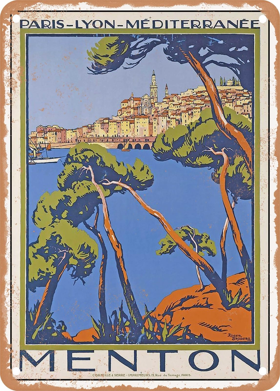 METAL SIGN - 1923 PLM Menton Vintage Ad home decor