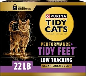Purina Tidy Cats Tidy Feet Clumping Low Tracking Cat Litter with Odor Control – Clean Linen Scent - 22 lb. Jug