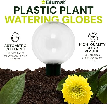 Blumat Clear Globes Single Pack - Automatic Watering Stake with a Beautiful Look