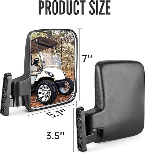 Miniatura 5 de 10L0L Espejos para carrito de golf, espejo lateral plegable universal convexo para Club Car, EZGO, Yamaha, espejos de vidrio HD ajustables de 180