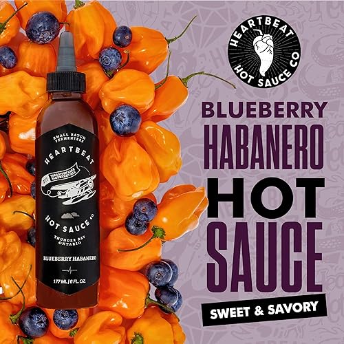Miniatura 3 de Heartbeat Salsa picante – Habanero de arándanos, 6 onzas, lote pequeño y hecho a mano con arándanos reales, vegano, sin conservantes, destacado en