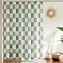 Ohocut Checkered Shower Curtain, Sage Green Shower Curtains for Bathroom, Cute Retro Checkboard Shower Curtain Vintage Aesthetic, Washable Fabric Bath Curtain 72''x72''