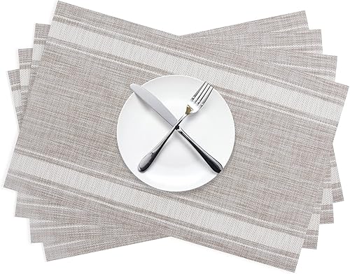 Miniatura 2 de Juego de 6 manteles individuales y camino de mesa, lavable, fácil de limpiar, de PVC, resistente al calor, moderno, para varias mesas, decoración en