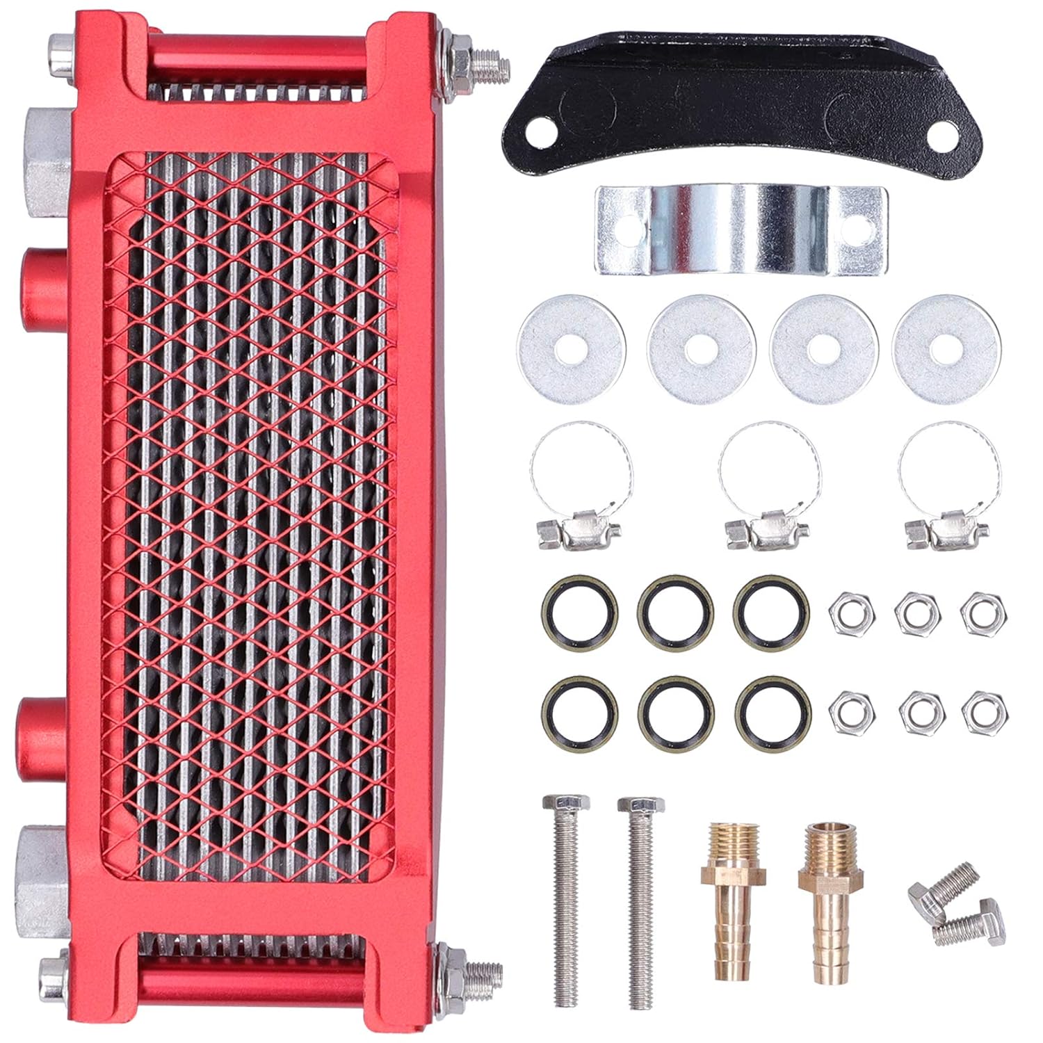 Oil Cooler, Generic Engine Oil Cooler Kit with Accessories Aluminum Alloy for Motorcycle Dirt Bike ATV