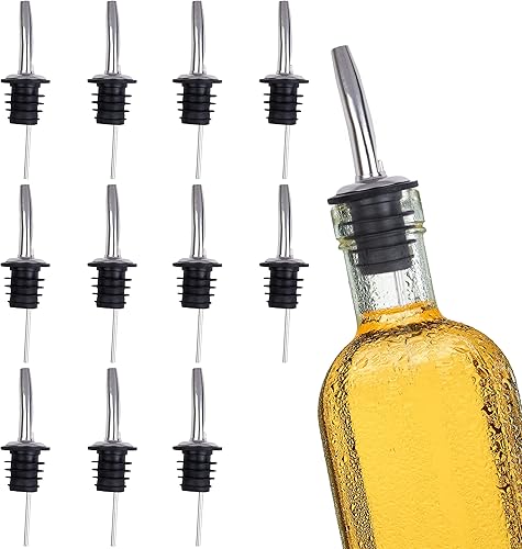 Vista 22 de EHOMEA2Z Stainless Steel Liquor Bottle Pourers Classic Bottle Pourers for Alcohol, Leak-Proof, Dishwasher-Safe Pour Spouts for Liquour Bottles