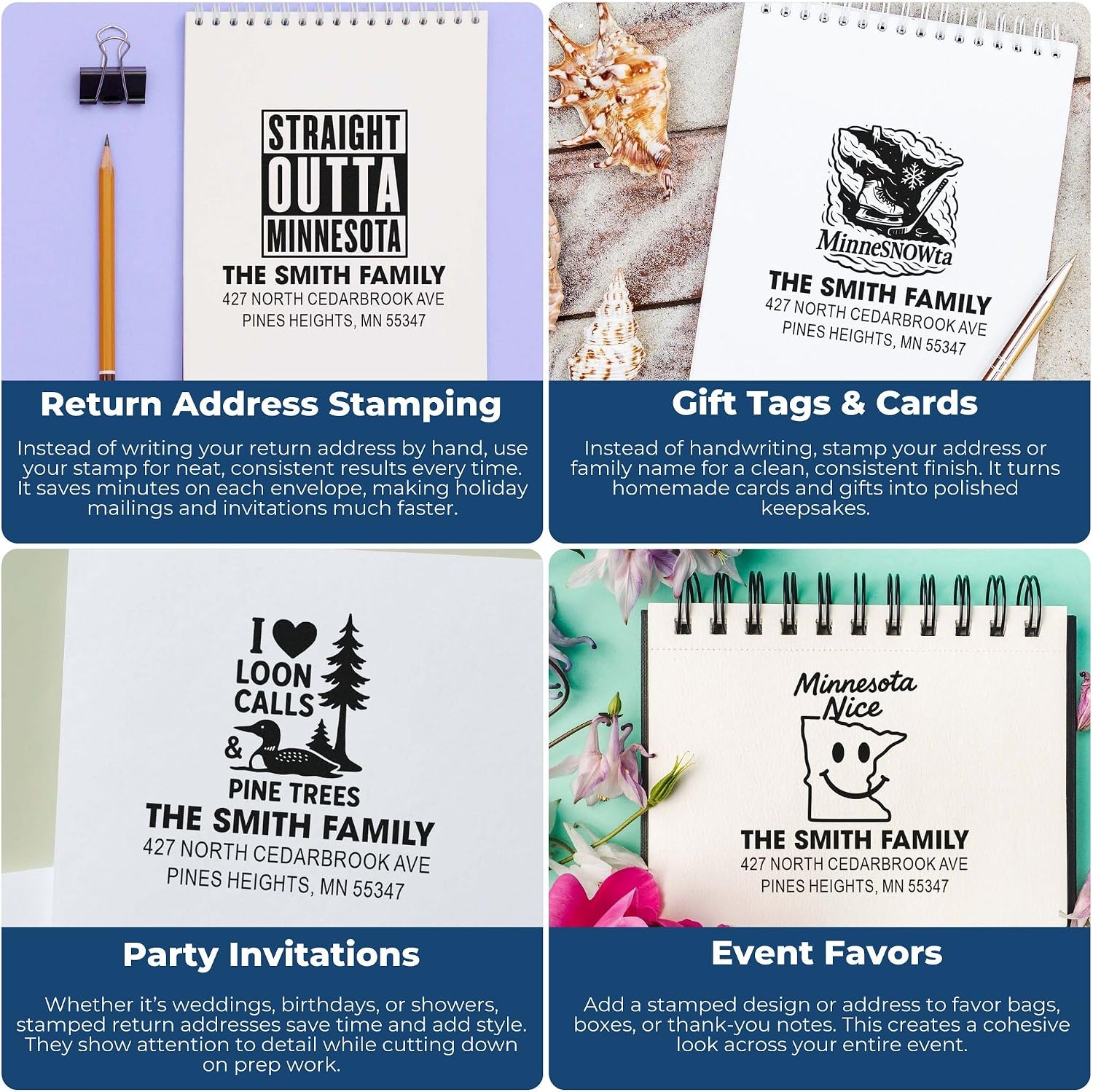 Winter Sports Tribute, Ice Hockey Stamp - Unique 3 Line Inked Design, Standard 1-5/8 Square Wood Handle, for Fans & Collectors, Vintage Style Rubber Crafting