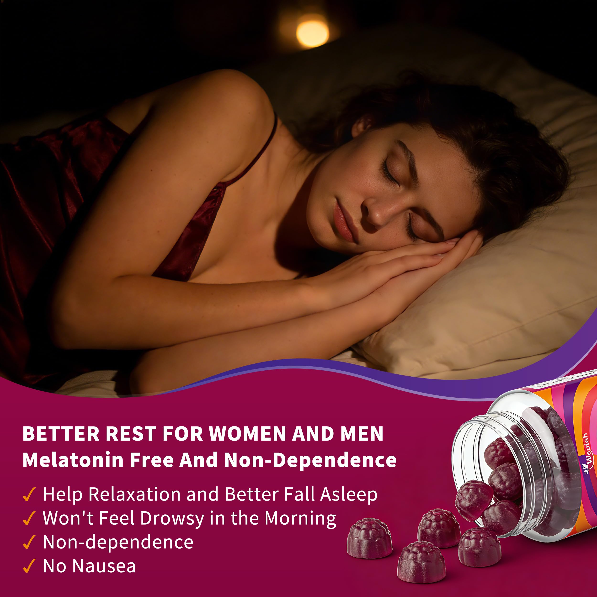 2 Packs-Magnesium Complex Gummies for Women Men, 16-in-1 Deep Calm Magnesium Gummy with bisglycinate Citrate Malate Taurate - Ashwagandha, L-Theanine Support Relaxation, Sleep, Muscle&Heart, Berry — Amazon image 5