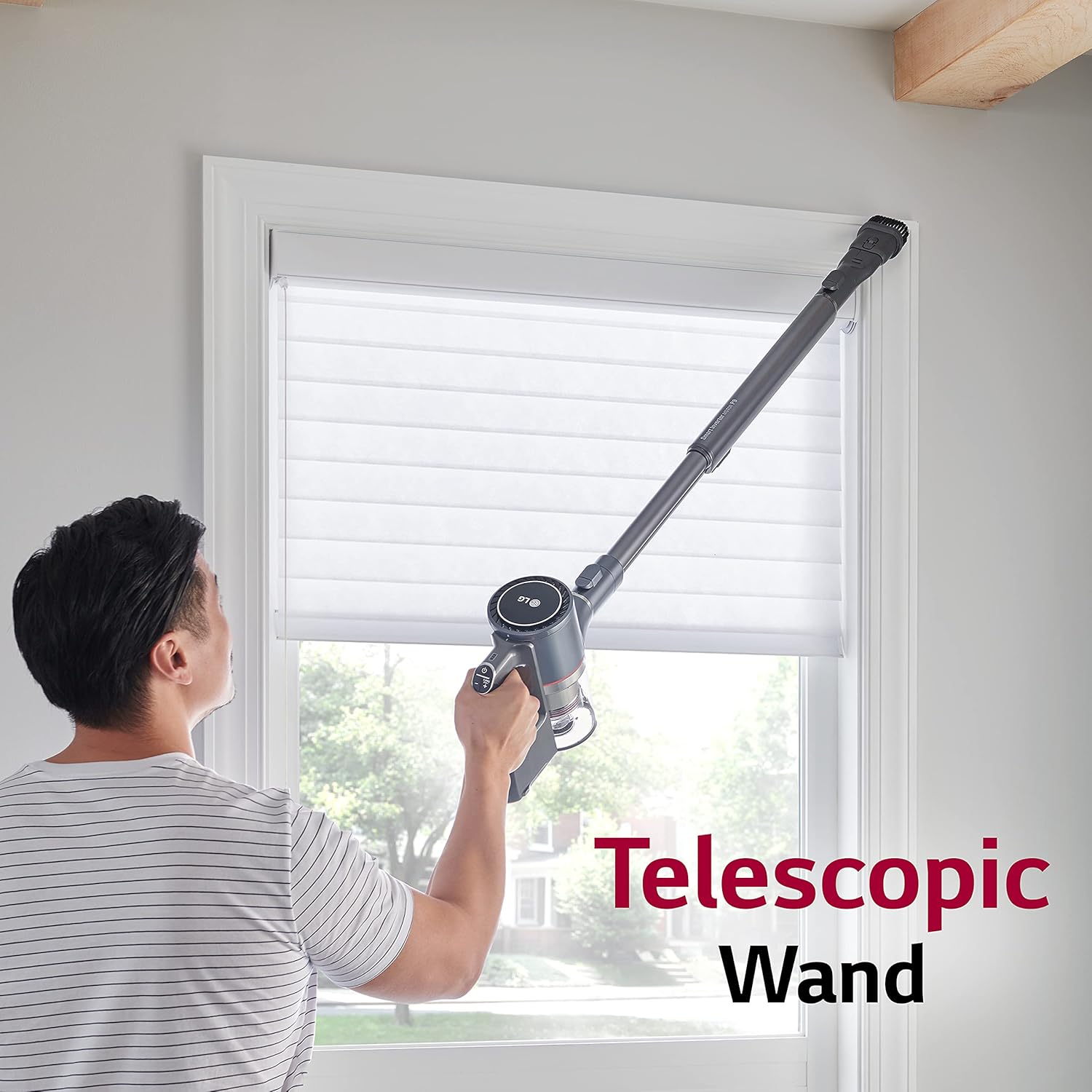 LG Cordless Stick Vacuum Cleaner, Hard Floor, Carpet, Upholstery, Car, Pet Hair, Powerful Suction, Extra Battery, Up to 80 Min, Lightweight, Handheld, Matte Grey -