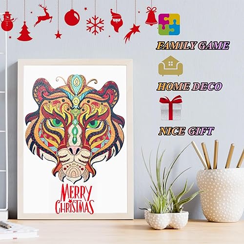 Miniatura 5 de Rompecabezas de madera para adultos, rompecabezas mágico en forma de animales de tigre, el mejor regalo para adultos, se puede utilizar como una