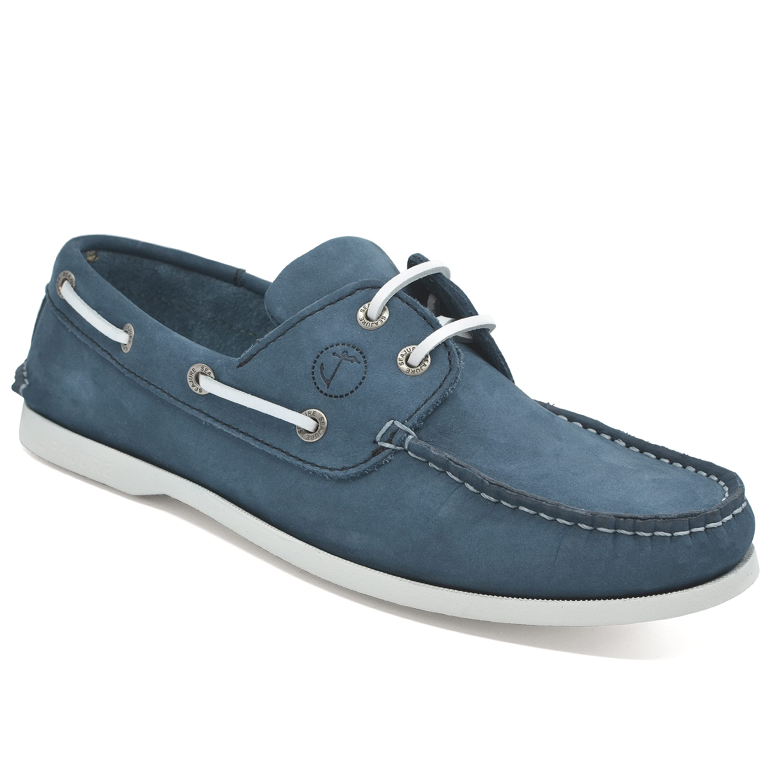Seajure Herren Bootsschuhe Binz Blaues Nubukleder