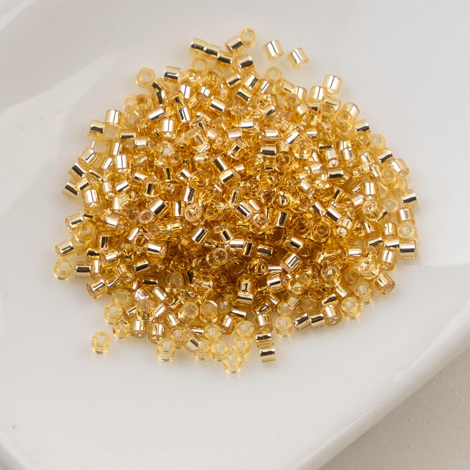 John Bead 25g Cylin Beads Gold Silver Lined 11/0 Glass Cylindrical Seed Beads for Jewelry Bracelets Necklaces Earrings Making Embroidery