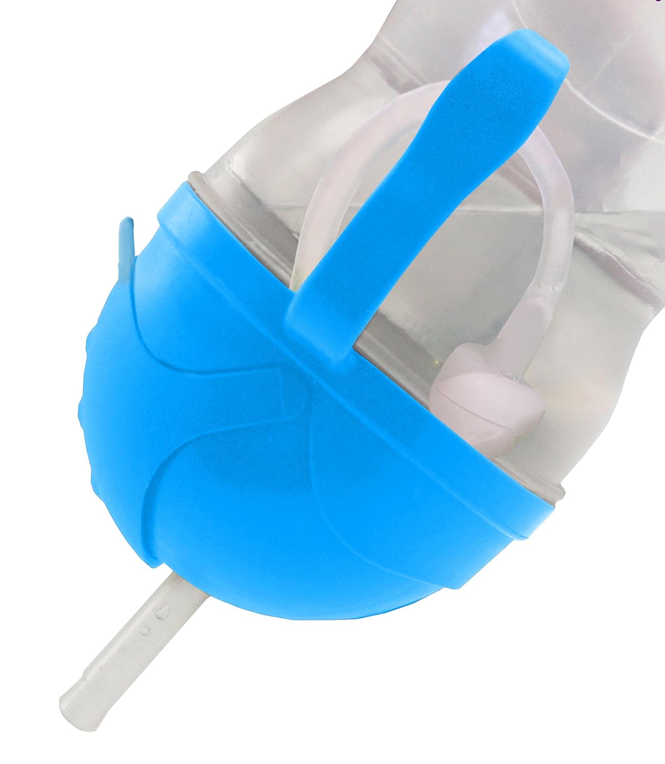b.box Sippy Cup with Innovative Weighted Straw | Easy-Grip Handle | Color: Neon Cobalt Blue | 8 oz. | BPA-Free | Phthalates & PVC Free | Dishwasher Safe