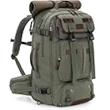 Gonex Canvas Backpack, Vintage 3-in-1 Convertible Laptop Bag for Travel, Work & College, Large Carry-On Rucksack for Men & Women (Classical Green)