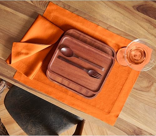 Miniatura 4 de Solino Home Sonoma - Manteles individuales de lino de 14 x 19 pulgadas, manteles individuales prelavados de lino 100% puro para interiores y