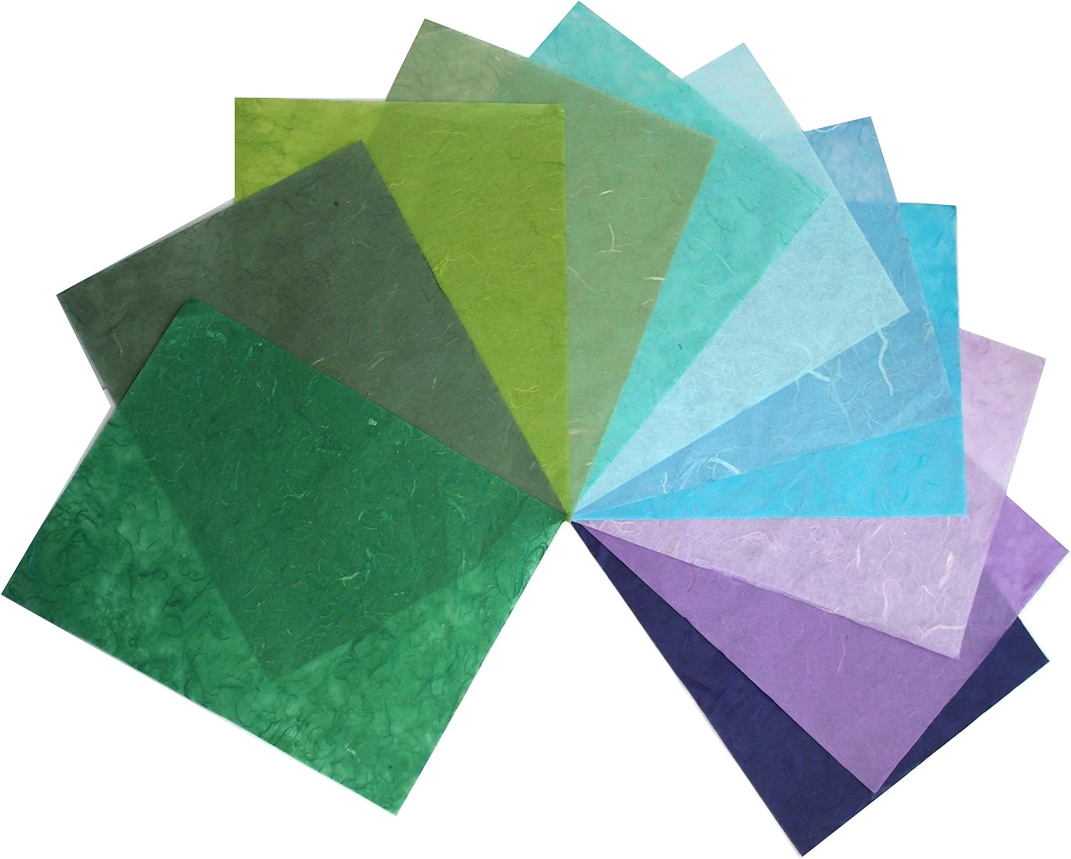 50 Sheets Handmade Mulberry Paper, Assorted Colors Natural Fiber Washi Paper for Card Making, Scrapbooking, Decoupage, Origami, DIY Crafts, and Wedding Invitations
