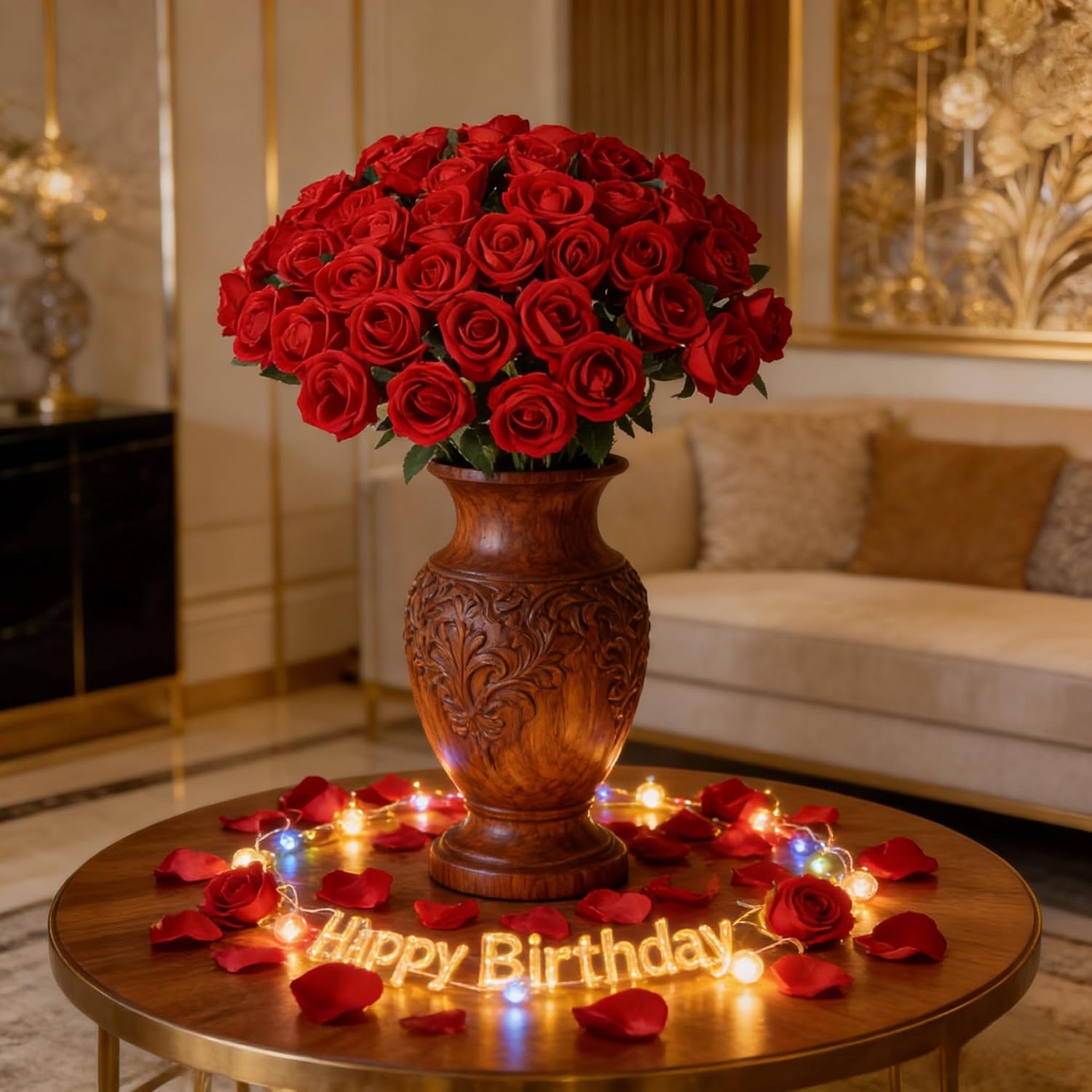 50 PCS Red Roses Artificial Flowers, Real Looking Fake Roses with Long Stems Silk Flowers for DIY Wedding Bouquet Party Celebration Home Bridal Shower Decoration Valentine's Day Gift for Her Wife - Image 9