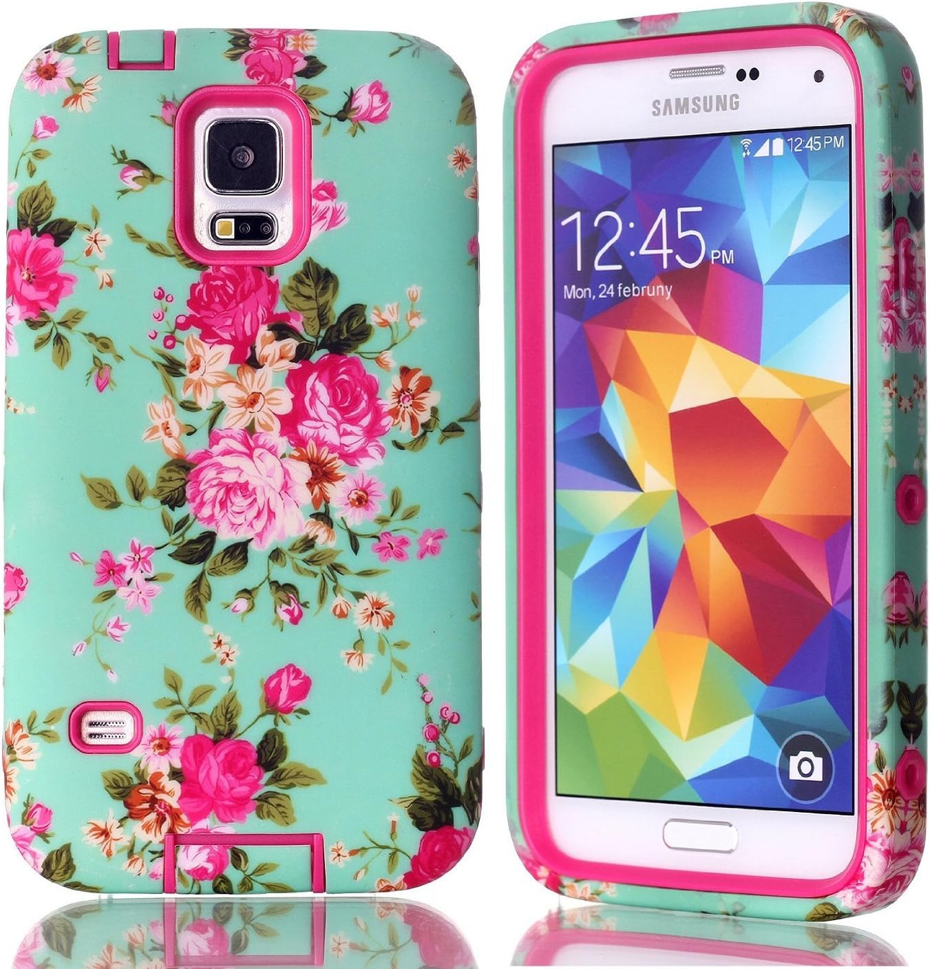 Rosepark iPod 6 Case, iPod Touch 5 Case, 3 in 1 Design Hybrid Hard PC Soft Rubber Heavy Duty Anti-Scratch Shockproof Protective Case Cover for Apple iPod Touch 5 6th Generation (Hot Pink)