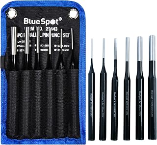 6 Pcs BlueSpot Professional Parallel Pin Punch Set | Hand Tools | Mechanical | DIY | Metal | Drill | Hole | Power | Heavy Duty | Drop ged | Installation | Removal | UK Free P&P