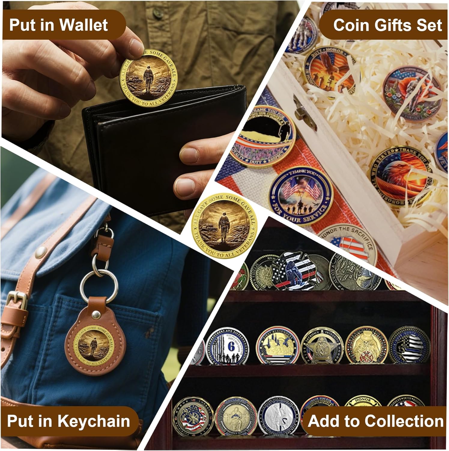 BHealthLife 42 Pcs Military Soldiers Challenge Coins Veterans Coins Honoring All Who Served Bulk Pack Appreciation Gifts - Thank You to All Veterans