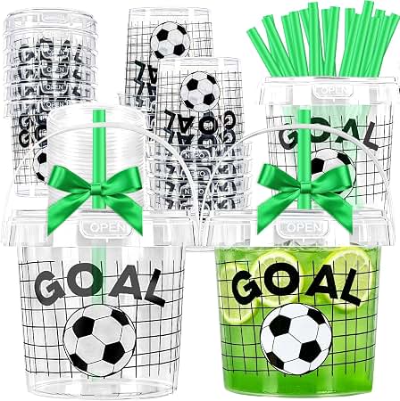 Amazon.com: Mifoci 10 Pcs Soccer Party Buckets with Handle 34 oz