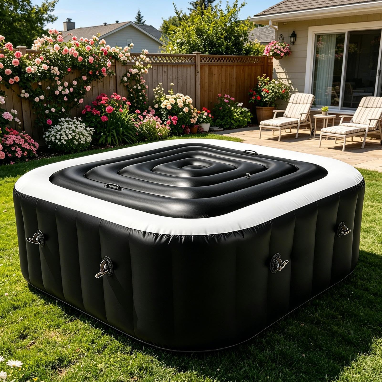 Copertura gonfiabile per vasca idromassaggio portatile leggera coperchio per vasca da bagno a risparmio energetico | Gonfiabile quadrato vasca da bagno coperchio per interni ed esterni vasca da bagno casa hotel acqua estate