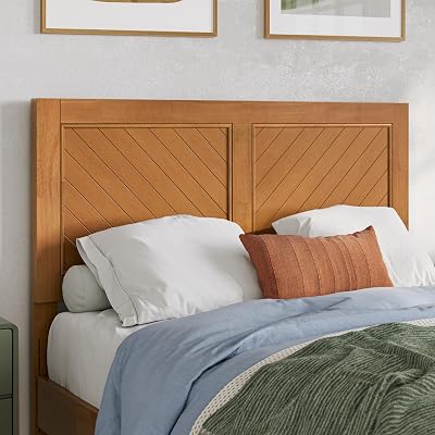 AFI, Canyon Full Solid Wood Rustic Farmhouse Headboard, Light Toffee