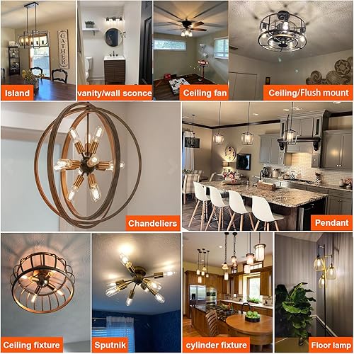 Miniatura 7 de LiteHistory Bombilla LED T45, bombilla LED E26 de 6 W, regulable, equivalente a E26, 60 vatios, blanco cálido 3000 K, bombilla Edison E26, AC120V,