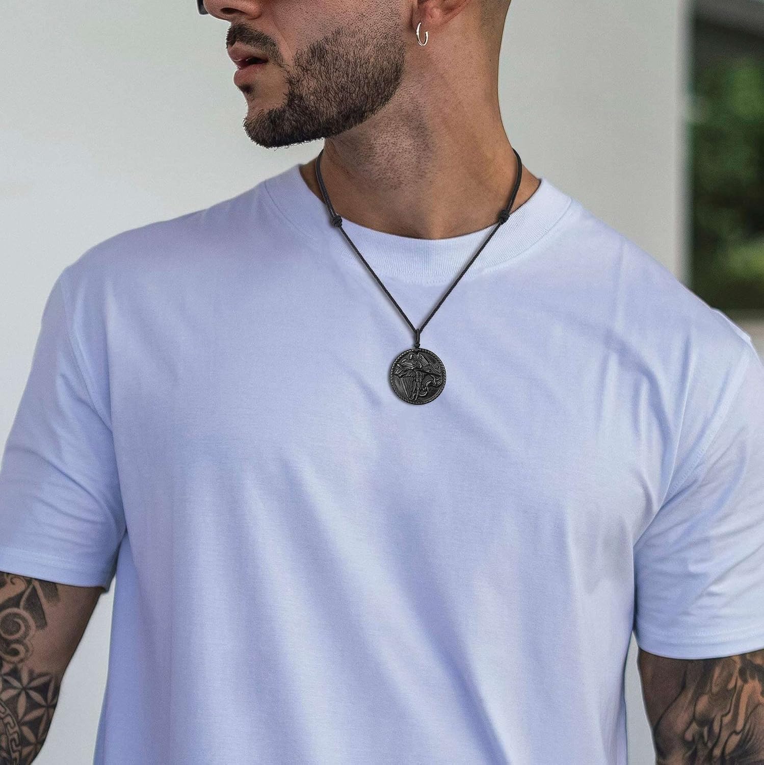 COAI Christian Jewelry Black Obsidian Pendant Necklace