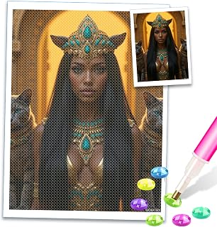 Ancient Regal Cat Goddess Fantasy Diamond Art Kits for Adults, 5D DIY Full Drill Diamond Painting Kits for Adults Beginners, 12x16 in Diamond Painting Kit for Wall Home Decor (No Frame)
