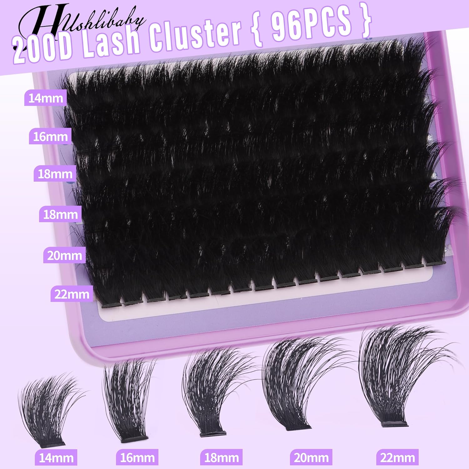 Lash Clusters with Bottom Lashes 100D+200D Mega Thi Lashes Clusters