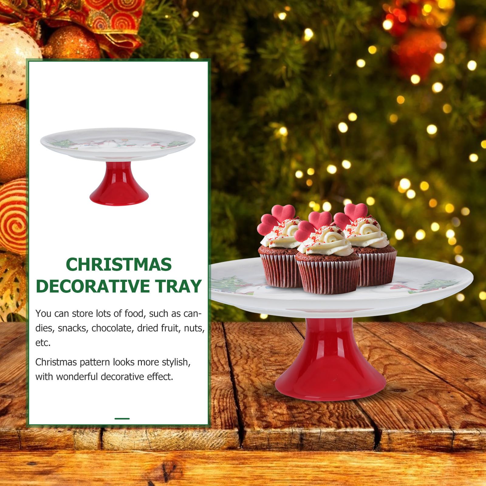 VICASKY Boîte à Collations en Céramique, Présentoir à Gâteau Décoratif