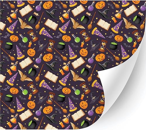 Miniatura 4 de HTV4U Vinilo de transferencia de calor con estampado de Halloween (calaveras y flores, 13.5 pulgadas x 3 yardas)  Papel de vinilo para planchar,