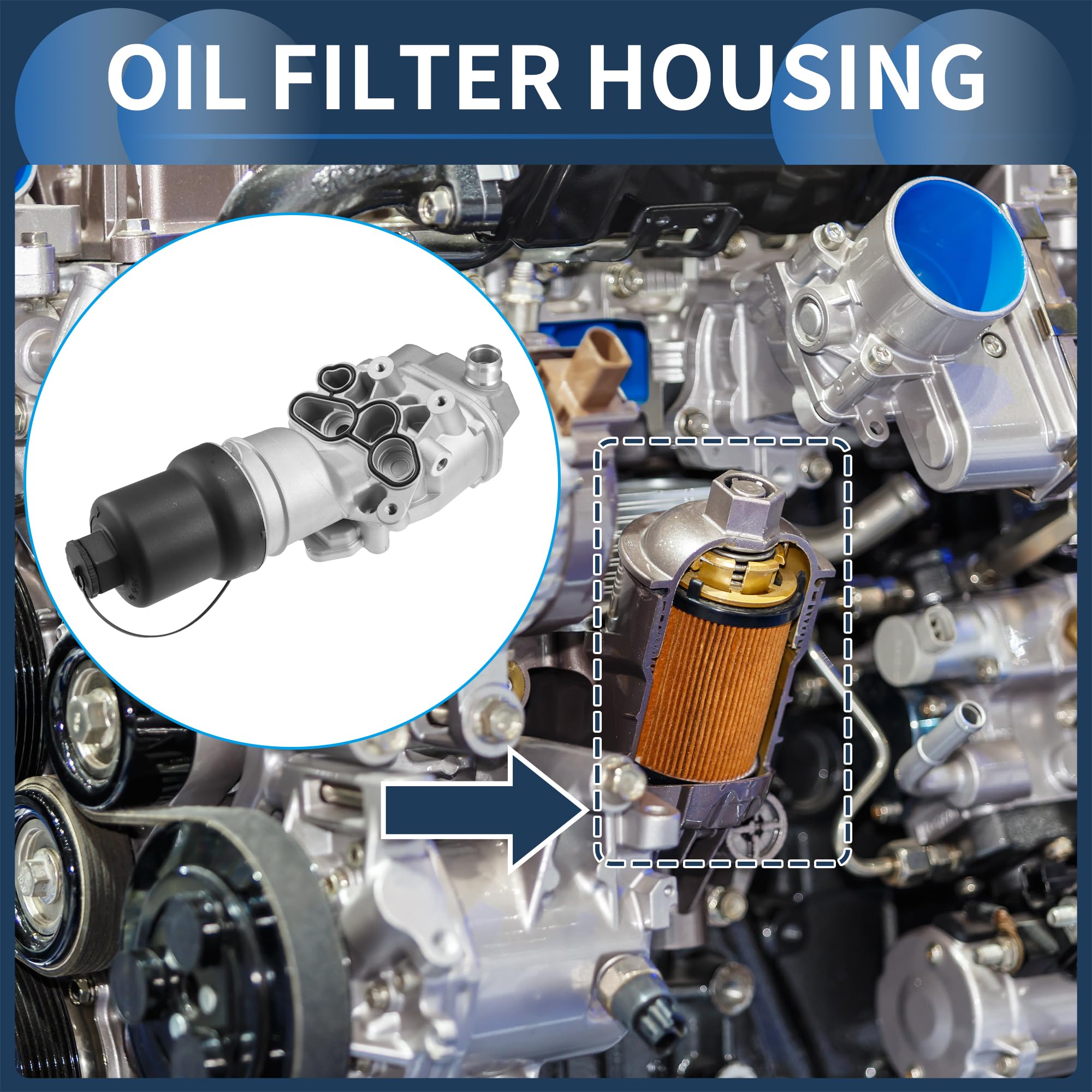 INFINAUTO Boîtier De Filtre À Huile Moteur Pour Audi A3 06-08 1 Pc