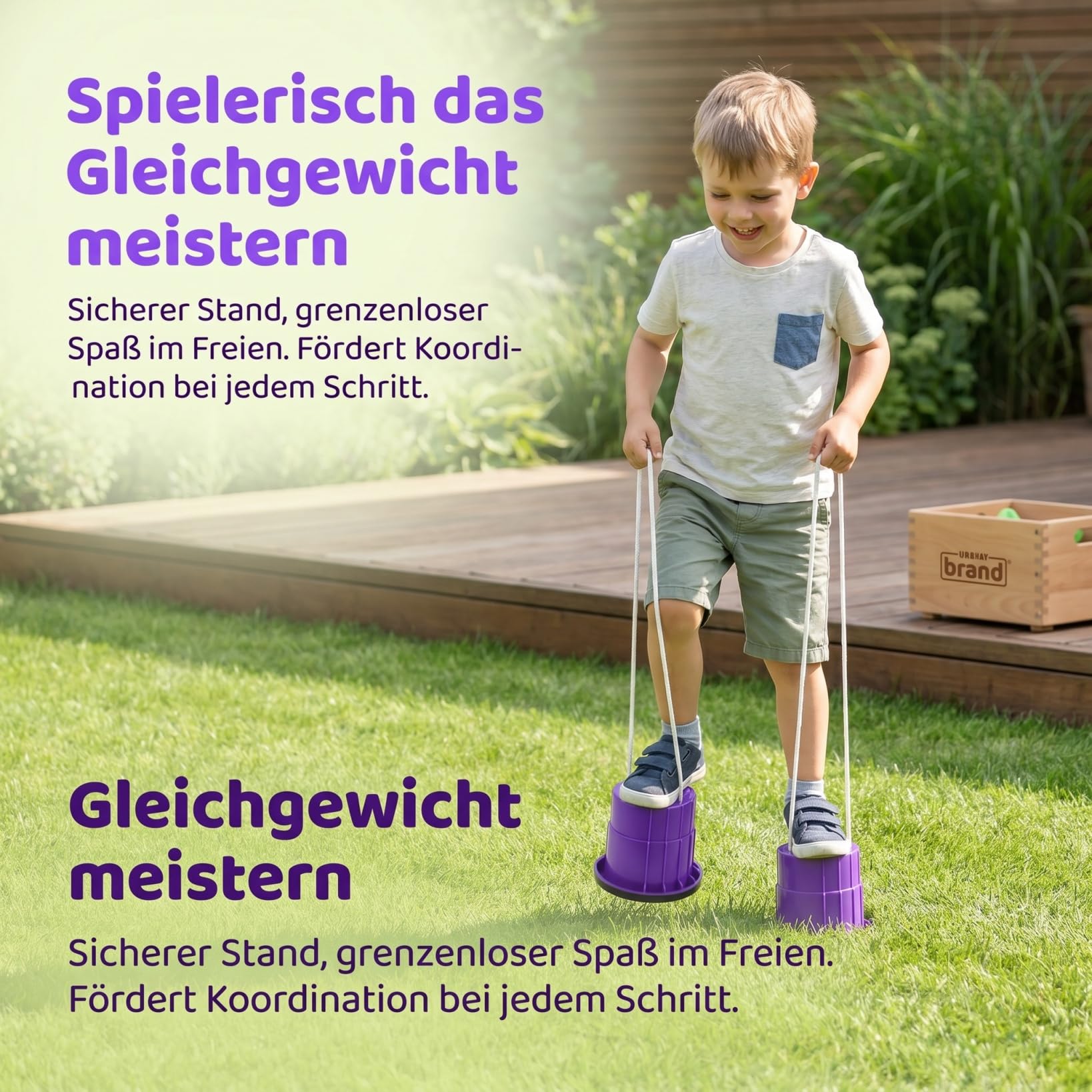 Gatuida 1 Paar Eimerstelzen: Laufstelzenbecher für Kinder, Lauflernhilfe aus Kunststoff, Balanciereimer für Kinder, Training, Outdoor-Aktivitäten,