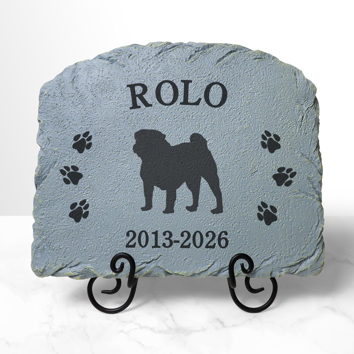 Let's Make Memories Personalized Dog Memorial Stone - Pet Memorial Resin Garden Stone - Sympathy for Loss of Pet - Choose from 60+ Dog Breeds
