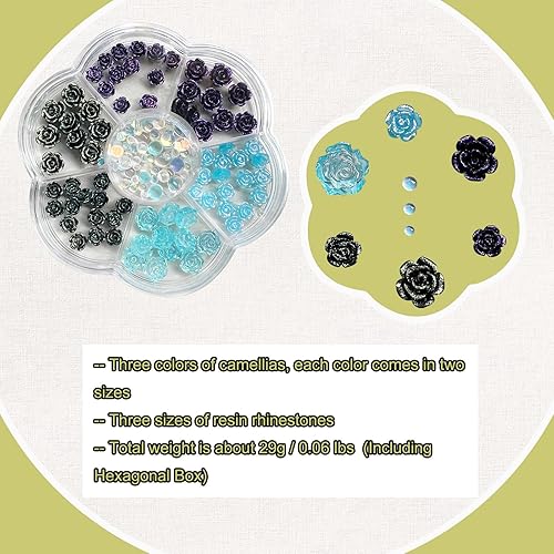 Miniatura 2 de Aurora - Dijes para uñas y diamantes de imitación de resina, 6 formas de adornos de resina para diseño de uñas, adornos de uñas brillantes 3D para