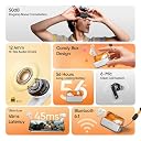 realme Buds T500 Pro TWS Earbuds with 12.4mm Drivers, Upto 50dB ANC,3D Spatial Audio, 56H Playtime, AI ENC, IP55 Rating, and 45ms Low Latency BT 6.1 (Orange Mint) gallery image