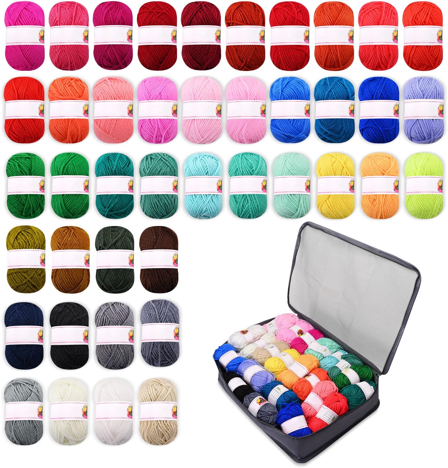 Tufting Yarn 42 Set for Rug Making, Polyester and Cotton Yarn for Custom Carpet Making, Double Knitting, Multi Color Optional