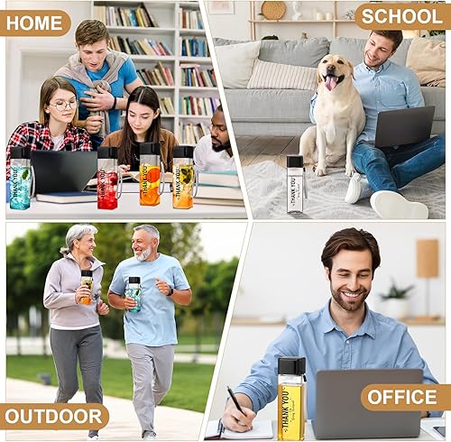 Miniatura 5 de Maxdot 24 botellas de agua de agradecimiento a granel de 17 onzas, regalos de agradecimiento a los empleados, botella de agua de plástico