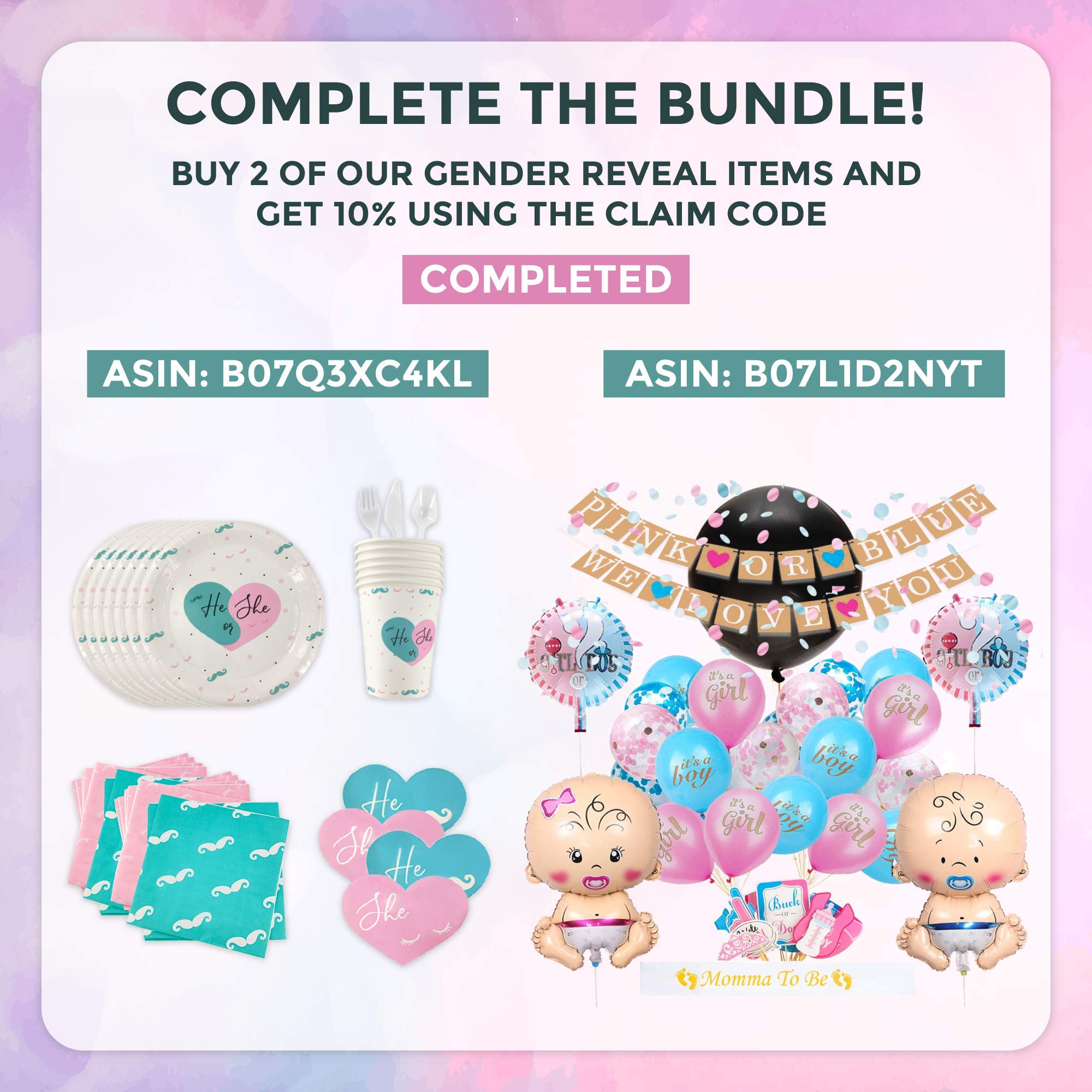 Baby Gender Reveal Party Supplies Kit For Baby Boy Or Girl, Gender