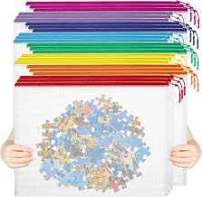 24pcs Mesh Zipper Pouch File Bags Puzzle Storage Bags, A3 17x12 Inches Large Reusable Zipper Pouches for Organizing Classroom Board Game Organization