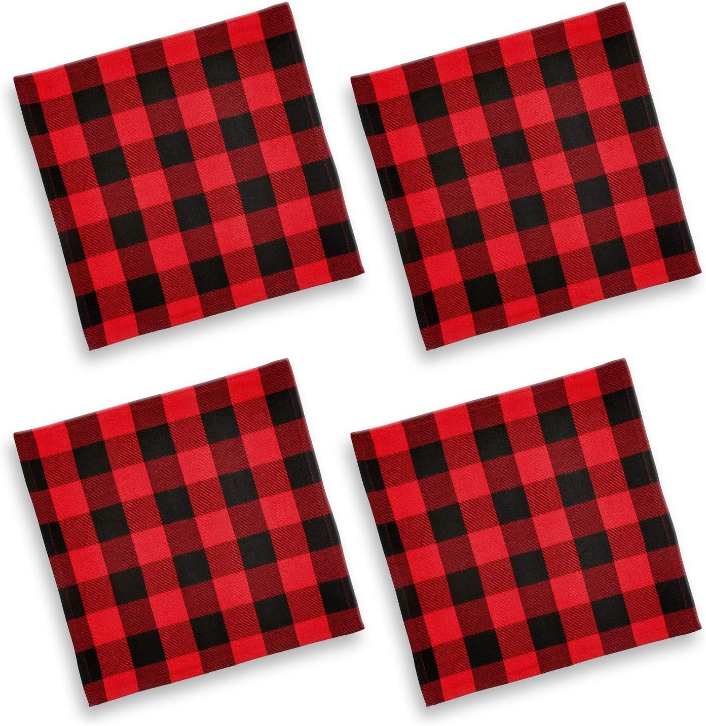 Cackleberry Home Red and Black Buffalo Check Woven Fabric