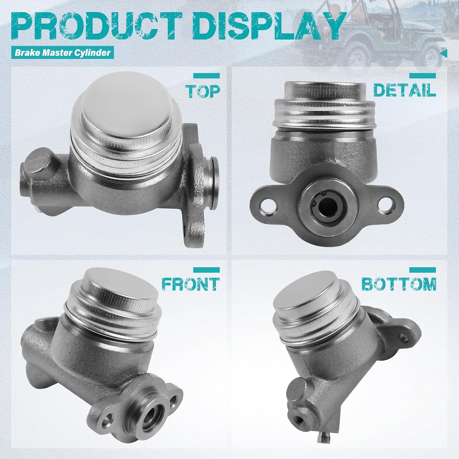 M39626 Brake Master Cylinder with Reservoir and Cap Fit for Ford and Mercury Vehicles - Mustang, Country, Custom, Falcon, Galaxie, LTD, Ranch Wagon, Ranchero, Thunderbird, Comet, Marauder OE 5472928