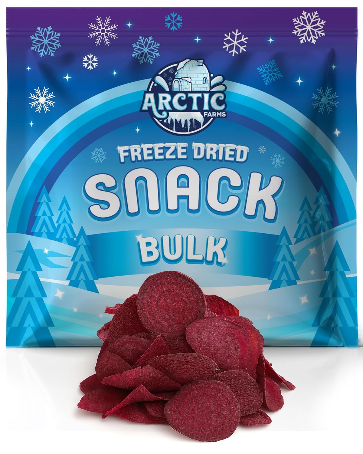 Arctic Farms Freeze Dried Garden Red Beet Chips, 100% Natural, 6 oz, No Additives (Bulk Bag)