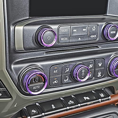 Miniatura 53 de Voodonala Pomos de radio AC para interruptor de aire acondicionado, botón central de consola para interruptor de consola central, moldura para Chevy